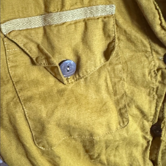 Free People Golden Top Safari Body Suit Blouse Utility Pocket Boho Shirt Small - Picture 5 of 8